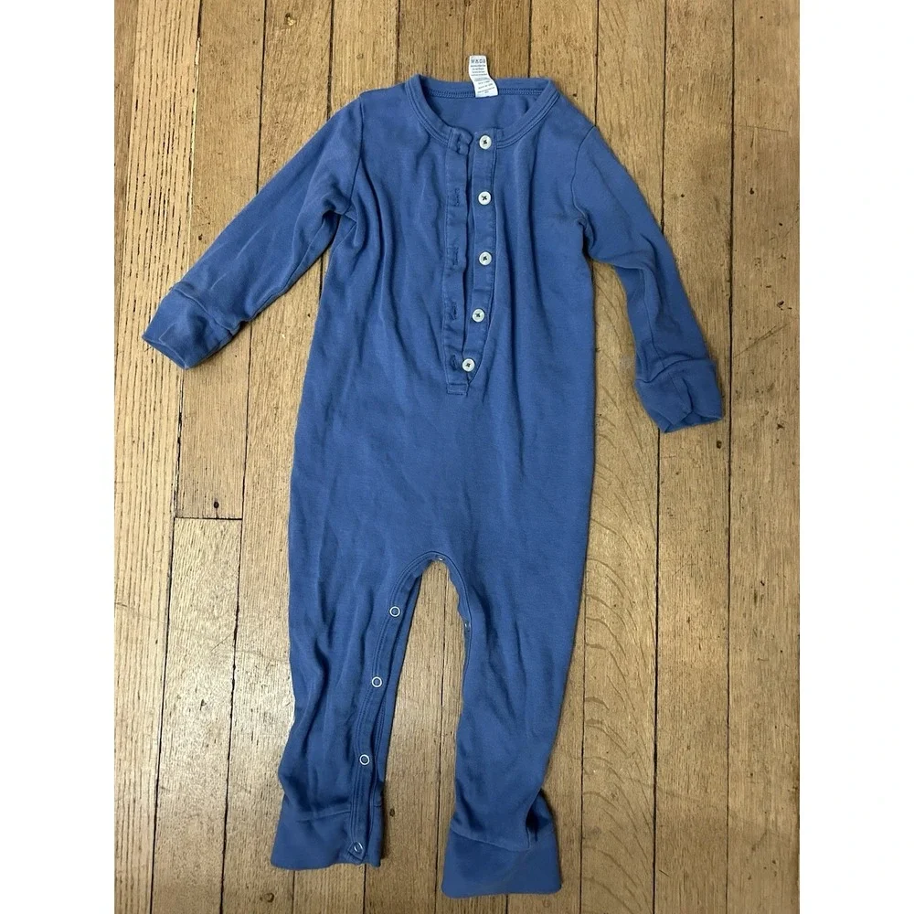 Kate Quinn 2T Sleeper Romper Pajama Infant Baby Outfit Blue Organic Cotton